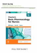 Test bank for Clayton&rsquo;s Basic Pharmacology for Nurses 19th Edition all pages fully  covered with test questions and answers guide A&plus;