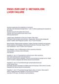 RNSG 2539 UNIT 2- METABOLISM&colon; LIVER FAILURE