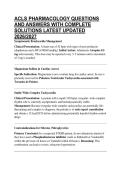 ACLS PHARMACOLOGY QUESTIONS AND ANSWERS WITH COMPLETE SOLUTIONS LATEST UPDATED 2026&sol;2027