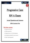 Progressive Care RN Assessment A &vert; Relias Nursing Exam Prep &vert; Verified Study Guide