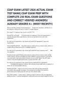 CEAP EXAM LATEST 2026 ACTUAL EXAM &NewLine;TEST BANK&vert; CEAP EXAM PREP WITH &NewLine;COMPLETE 250 REAL EXAM QUESTIONS &NewLine;AND CORRECT VERIFIED ANSWERS&sol; &NewLine;ALREADY GRADED A&plus; &lpar;MOST RECENT&excl;&excl;&rpar; 