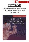 TEST BANK&NewLine;Physical Examination and Health Assessment &NewLine;4th Canadian Edition &lpar;Jarvis&comma; 2024&rpar;&NewLine;All Chapters 1 - 31