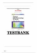 Test bank for Clayton&rsquo;s Basic Pharmacology for Nurses&comma; 18e Text and Study Guide Package 18th Edition all pages fully covered with test questions and answers graded A&plus;
