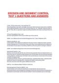 EROSION AND SEDIMENT CONTROL TEST 1 QUESTIONS AND ANSWERS