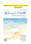 Test Bank for Women's Health&colon; A Primary Care Clinical Guide 5th Edition By&colon; Schadewald&comma; Pritham&comma; Youngkin&comma; Davis and Juve ISBN 9780135659663 Chapter 1-26 &vert; Complete Guide A&plus;&NewLine;