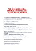 THE GEORGIA EROSION & SEDIMENTATION ACT &lpar;GESA&rpar; QUESTIONS AND ANSWERS