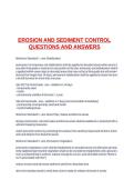 EROSION AND SEDIMENT CONTROL QUESTIONS AND ANSWERS