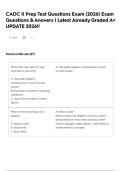 CADC II Prep Test Questions Exam &lpar;2026&rpar; Exam Questions & Answers &vert; Latest Already Graded A&plus; UPDATE 2026&excl;&excl;