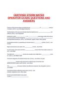 CERTIFIED STORM WATER OPERATOR EXAMS QUESTIONS AND ANSWERS