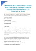 Med Surg 201 Final Exam West Coast University Actual Exam 2026&sol;2027 &ndash; Complete Exam-Style Questions with Detailed Rationales &vert; Pass Guaranteed &ndash; A&plus; Graded&NewLine;&NewLine;