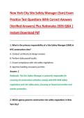 New York City Site Safety Manager &lpar;Ssm&rpar; Exam &NewLine;Practice Test Questions With Correct Answers &NewLine;&lpar;Verified Answers&rpar; Plus Rationales 2026 Q&A &vert; &NewLine;Instant Download Pdf 