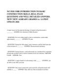 NCCER CORE INTRODUCTION TO BASIC CONSTRUCTION SKILLS&period; REAL EXAM QUESTIONS AND WELL DETAILED ANSWERS&period; NEW&excl; NEW&excl; ALREADY GRADED A&plus;&period; LATEST UPDATE 2026