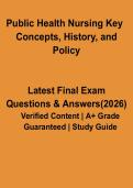 Public Health Nursing&colon; Key Concepts&comma; History & Policy PDF &vert; Study Guide & Revision Notes