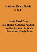 Nutrition Exam PDF &vert; Study Guide&comma; Practice Questions & Answers &lpar;Complete Revision Pack&rpar;