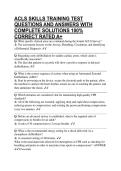 ACLS SKILLS TRAINING TEST QUESTIONS AND ANSWERS WITH COMPLETE SOLUTIONS 100&percnt; CORRECT RATED A&plus;