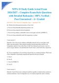 NFPA 10 Study Guide Actual Exam 2026&sol;2027 &ndash; Complete Exam-Style Questions with Detailed Rationales &vert; 100&percnt; Verified &vert; Pass Guaranteed &ndash; A&plus; Graded&NewLine;&NewLine;