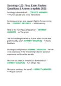 Sociology 101- Final Exam Review Questions & Answers update 2026&period;docx&NewLine;&NewLine;
