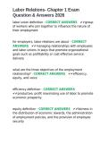 Labor Relations- Chapter 1 Exam Question & Answers 2026&period;docx&NewLine;&NewLine;