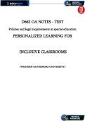 Policies & Legal Requirements in Special Education &ndash; Verified Notes for D662 Exam Prep