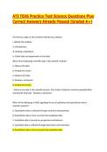 ATI TEAS Practice Test Science Questions Plus Correct Answers Already Passed &lpar;Graded A&plus;&rpar;