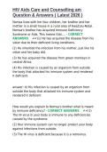 HIV Aids Care and Counselling am Question & Answers &lpar; Latest 2026 &rpar;&period;docx&NewLine;&NewLine;