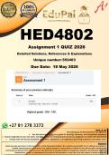 HED4802 Assignment 1 &lpar;COMPLETE ANSWERS&rpar;  2026 - DUE 18 May 2026