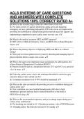 ACLS SYSTEMS OF CARE QUESTIONS AND ANSWERS WITH COMPLETE SOLUTIONS 100&percnt; CORRECT RATED A&plus;
