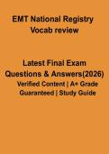 EMT National Registry Vocabulary Review 2026 PDF &vert; NREMT Terms&comma; Definitions & Study Guide