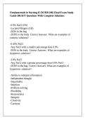 Fundamentals in Nursing II &lpar;NURB 240&rpar; Final Exam Study Guide DRAFT Questions With Complete Solutions&NewLine;&NewLine;