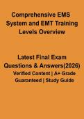 Comprehensive EMS System & EMT Training Levels Overview PDF &vert; Study Guide & Revision Notes