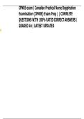 CPNRE Exam Practice Questions and Answers Canadian Practical Nurse Registration Exam Prep