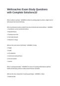 Wellcoaches Exam Study Questions with Complete Solutions