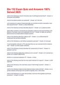 Bio 132 Exam Quiz and Answers 100&percnt; Solved 2025