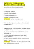 EMT Practice Final Examination Questions & Answers &lpar;Grade A&plus;&rpar;&period;docx&NewLine;&NewLine;