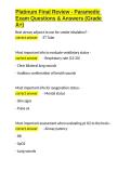 Platinum Final Review - Paramedic Exam Questions & Answers &lpar;Grade A&plus;&rpar;&period;docx&NewLine;&NewLine;