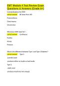 EMT Module 4 Test Review Exam Questions & Answers &lpar;Grade A&plus;&rpar;&period;docx&NewLine;&NewLine;