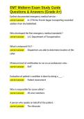 EMT Midterm Exam Study Guide Questions & Answers &lpar;Grade A&plus;&rpar;&period;docx&NewLine;&NewLine;