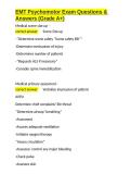 EMT Psychomotor Exam Questions & Answers &lpar;Grade A&plus;&rpar;&period;docx&NewLine;&NewLine;