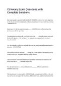 Ct Notary Exam Questions with Complete Solutions