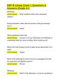 EMT-B Airway Exam 1 Questions & Answers &lpar;Grade A&plus;&rpar;&period;docx&NewLine;&NewLine;