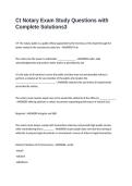 Ct Notary Exam Study Questions with Complete Solutions