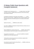 Ct Notary Public Exam Questions with Complete Solutions