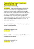 Paramedic Final Exam Questions & Answers &lpar;Grade A&plus;&rpar;&period;docx&NewLine;&NewLine;