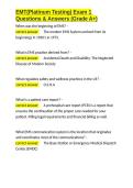 EMT&lpar;Platinum Testing&rpar; Exam 1 Questions & Answers &lpar;Grade A&plus;&rpar;&period;docx&NewLine;&NewLine;