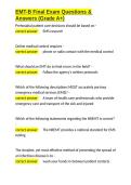 EMT-B Final Exam Questions & Answers &lpar;Grade A&plus;&rpar;&period;docx&NewLine;&NewLine;