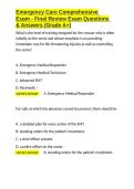Emergency Care Comprehensive Exam - Final Review Exam Questions & Answers &lpar;Grade A&plus;&rpar;&period;docx&NewLine;&NewLine;