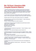 Bio 132 Exam 3 Questions With Complete Solutions Rated A&plus;