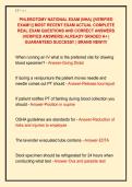 PHLEBOTOMY NATIONAL EXAM &lpar;NHA&rpar; &vert;&vert;VERIFIED &NewLine;EXAM&excl;&excl;&vert;&vert; MOST RECENT EXAM ACTUAL COMPLETE &NewLine;REAL EXAM QUESTIONS AND CORRECT ANSWERS &NewLine;&lpar;VERIFIED ANSWERS&rpar; ALREADY GRADED A&plus; &vert; &NewLine;GUARANTEED SUCCESS&excl;&excl; &vert; BRAND NEW&excl;&excl;&excl;&excl;