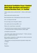 Mechanical Ventilation Exam 4 Updated&NewLine;Study Guide Questions and Answers &vert;&NewLine;Focused Revision Pack &vert; A&plus; Verified&NewLine;