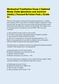 Mechanical Ventilation Exam 2 Updated&NewLine;Study Guide Questions and Answers&NewLine;&lpar;2026&rpar; &vert; Focused Revision Pack &vert; Grade&NewLine;A&plus;